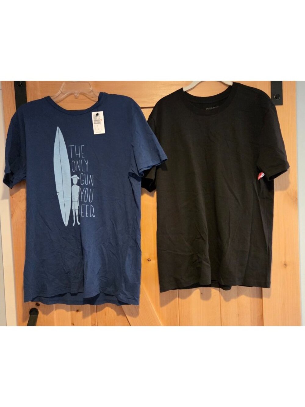 New! Lot of 2 Outerknown Shirt Mens M Blue Black The Only Gun You Need Organic